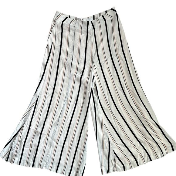 Anthropologie ETT:TWA Plus Manon Striped Flared Wide Leg Pants White Size 14 - Picture 8 of 14